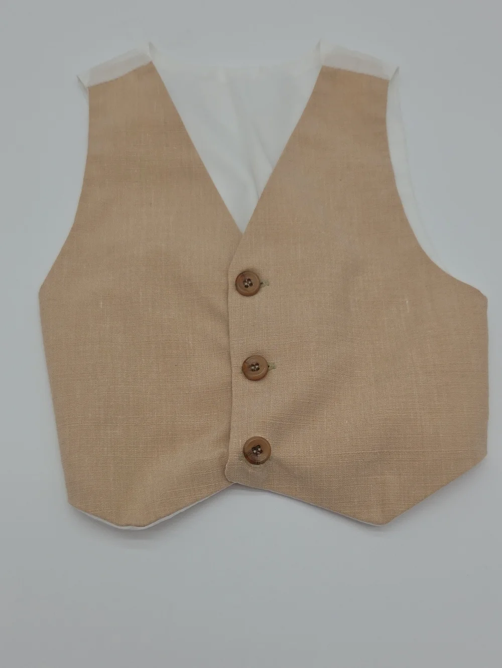 Brown And White Vest